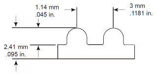 3mm GT2 Pitch (Metric) dimensions